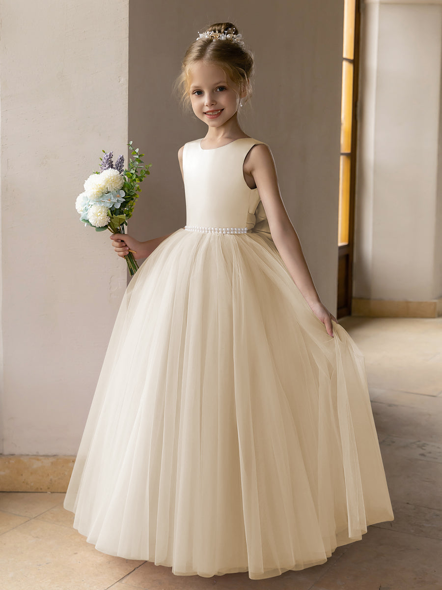 champagne flower girl dresses Lorraine Premium Girls Dress - sparkling gem is like something made of a fairy tale Champagne Flower Girl Dresses |