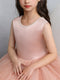 Crew Neck Tulle Flower Girl Dresses with Pearls & Satin Bowknot