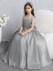 Crew Neck Satin Flower Girl Dresses with Bowknot
