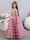 Crew Neck Satin Tulle Flower Girl Dresses with Tiered Pleats & Bowknot