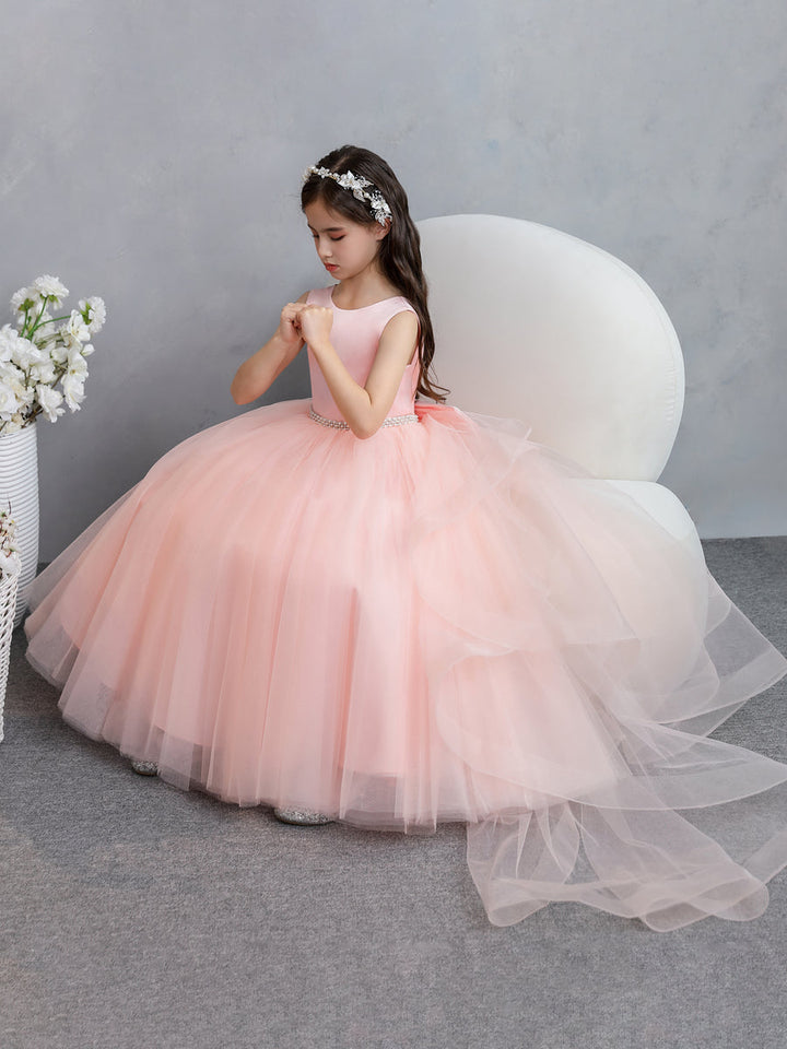 Tulle Ball Gown/Princess Ruffles Flower Girl Dresses With Pearls &amp; Bowknot