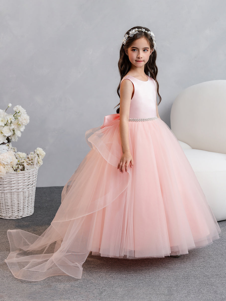 Tulle Ball Gown/Princess Ruffles Flower Girl Dresses With Pearls &amp; Bowknot