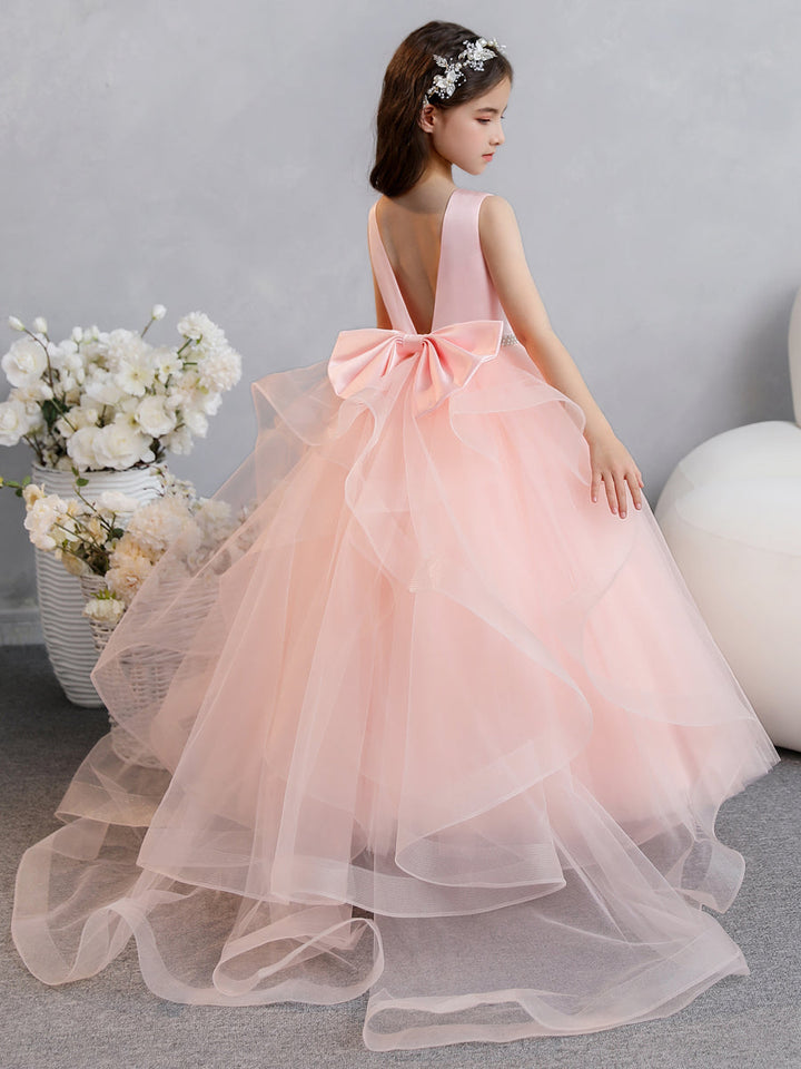Tulle Ball Gown/Princess Ruffles Flower Girl Dresses With Pearls &amp; Bowknot