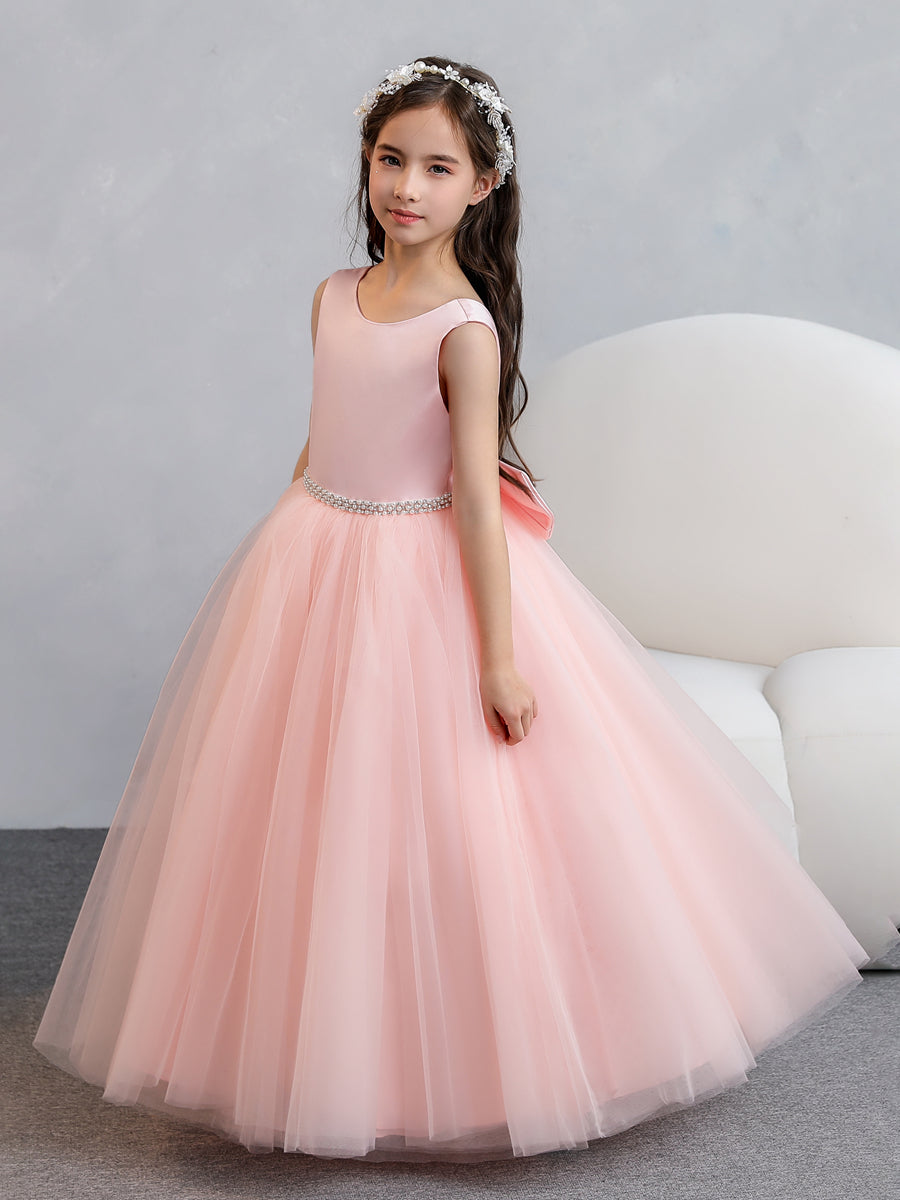 Tulle Ball Gown/Princess Ruffles Flower Girl Dresses With Pearls &amp; Bowknot