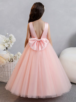 Tulle Ball Gown/Princess Ruffles Flower Girl Dresses With Pearls & Bowknot