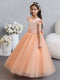 Tulle Ball Gown/Princess Short Sleeves Flower Girl Dresses With Bowknot