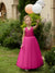 V-Neck Sleeveless Tulle Flower Girl Dresses with Satin Bowknot