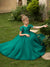 Crew Neck Tulle Flower Girl Dresses with Applique & Satin Bowknot