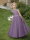 Crew Neck Tulle Flower Girl Dresses with Applique & Sash