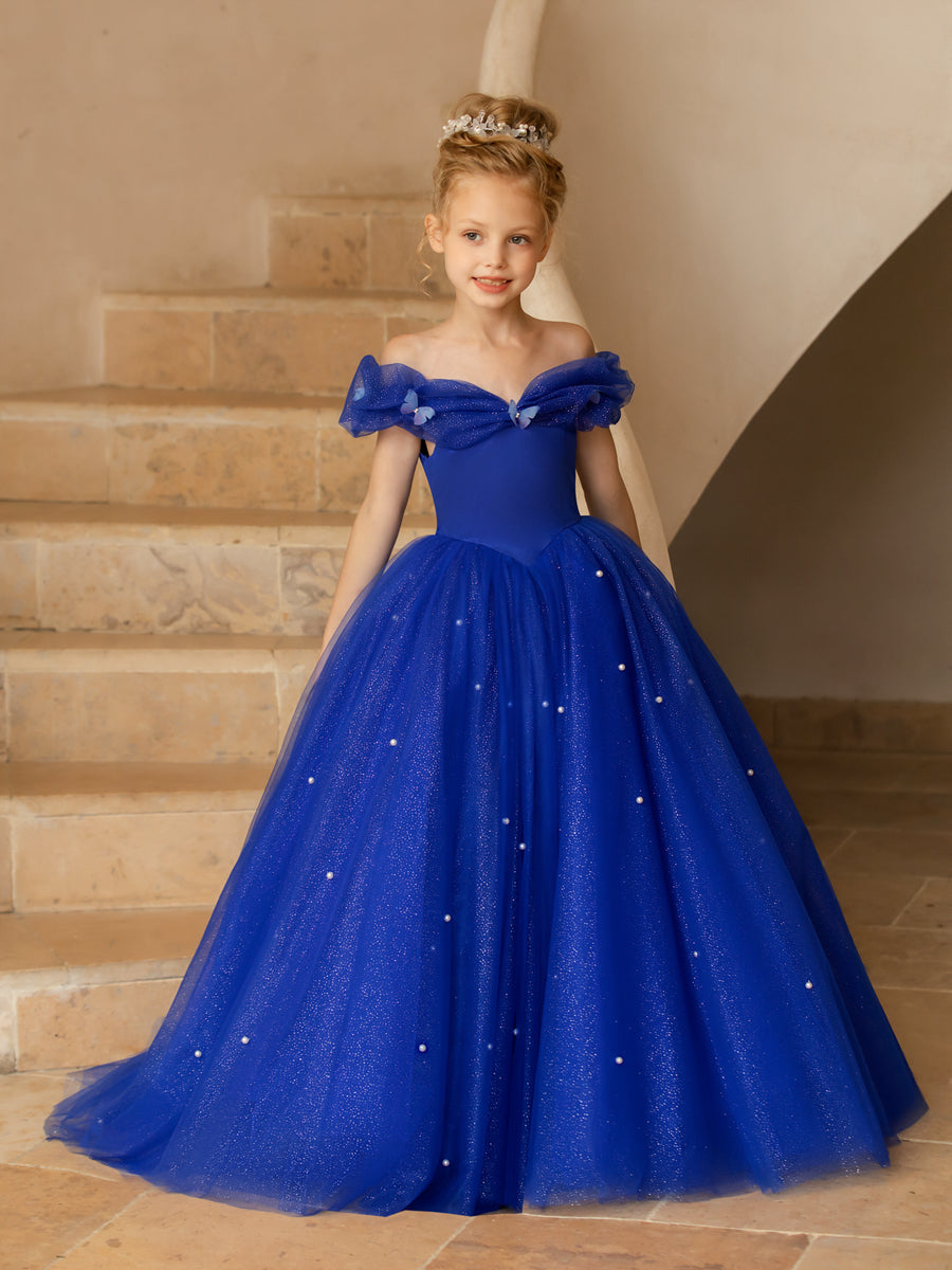 girls cocktail dresses TARA Open Back Sequins Tulle Dress 12 (MEDIUM) / Black and other celebrations Off Little Girls Party Dresses Flower