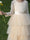 Crew Neck Tulle Flower Girl Dresses with Applique & Tiered Pleats