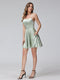 A-Line Sleeveless Backless Short Dresses with Spaghetti Straps
