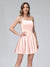 A-Line Sleeveless Backless Short Dresses with Spaghetti Straps