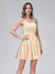 A-Line Sleeveless Backless Short Dresses with Spaghetti Straps