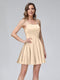 A-Line Sleeveless Backless Short Dresses with Spaghetti Straps