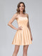A-Line Sleeveless Backless Short Dresses with Spaghetti Straps