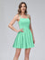 A-Line Sleeveless Backless Short Dresses with Spaghetti Straps