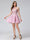 A-Line High Neck Sleeveless Satin Short Lace Dresses with Appliques