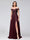 A-Line Off-the-Shoulder Sleeveless Appliqued Chiffon Long Bridesmaid Dresses with Side Slit