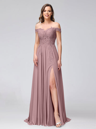 Lace mauve bridesmaid clearance dresses