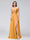 A-Line Off-the-Shoulder Sleeveless Appliqued Chiffon Long Bridesmaid Dresses with Side Slit