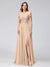 A-Line Off-the-Shoulder Sleeveless Appliqued Chiffon Long Bridesmaid Dresses with Side Slit