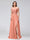 A-Line Off-the-Shoulder Sleeveless Appliqued Chiffon Long Bridesmaid Dresses with Side Slit