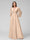 A-Line V-Neck Long Sleeves Long Chiffon Bridesmaid Dresses With Split Side Pockets