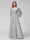 A-Line V-Neck Long Sleeves Long Chiffon Bridesmaid Dresses With Split Side Pockets