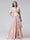 A-Line V-Neck Half Sleeves Long Silk Satin Bridesmaid Dresses With Ruffles Split Side