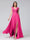 A-Line V-Neck Sleeveless Chiffon Long Bridesmaid Dresses With Applique Split Side