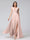 A-Line V-Neck Sleeveless Chiffon Long Bridesmaid Dresses With Applique Split Side