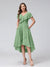 A-Line V-Neck Short Sleeves Asymmetrical Chiffon Bridesmaid Dresses With Pockets