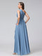 A-Line One-Shoulder Sleeveless Chiffon High Low Bridesmaid Dresses with Pockets