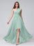 A-Line One-Shoulder Sleeveless Chiffon High Low Bridesmaid Dresses with Pockets