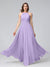 A-Line Halter Sleeveless Ruched Floor-Length Chiffon Bridesmaid Dresses