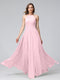 A-Line Halter Sleeveless Ruched Floor-Length Chiffon Bridesmaid Dresses