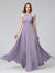 A-Line Halter Sleeveless Ruched Floor-Length Chiffon Bridesmaid Dresses