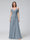 A-Line V-Neck Short Sleeves Chiffon Bridesmaid Dresses with Spaghetti Straps & Split Side