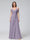 A-Line V-Neck Short Sleeves Chiffon Bridesmaid Dresses with Spaghetti Straps & Split Side