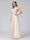 A-Line Spaghetti Straps V-Neck Sleeveless Long Chiffon Bridesmaid Dresses With Split Side