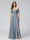A-Line Off-the-Shoulder Sleeveless Ruched Long Chiffon Bridesmaid Dresses with Split Side