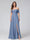 A-Line Off-the-Shoulder Sleeveless Ruched Long Chiffon Bridesmaid Dresses with Split Side