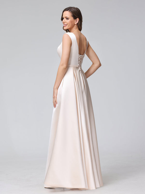 silk white bridesmaid dresses Ivory Satin Bridesmaid Dresses