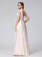 A-Line V-Neck Sleeveless Floor-Length Satin Bridesmaid Dresses With Pockets