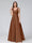 A-Line V-Neck Sleeveless Floor-Length Satin Bridesmaid Dresses With Pockets