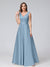 A-Line V-Neck Sleeveless Floor-Length Satin Bridesmaid Dresses With Pockets