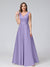A-Line V-Neck Sleeveless Floor-Length Satin Bridesmaid Dresses With Pockets