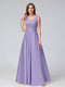A-Line V-Neck Sleeveless Floor-Length Satin Bridesmaid Dresses With Pockets