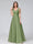 A-Line V-Neck Sleeveless Floor-Length Satin Bridesmaid Dresses With Pockets